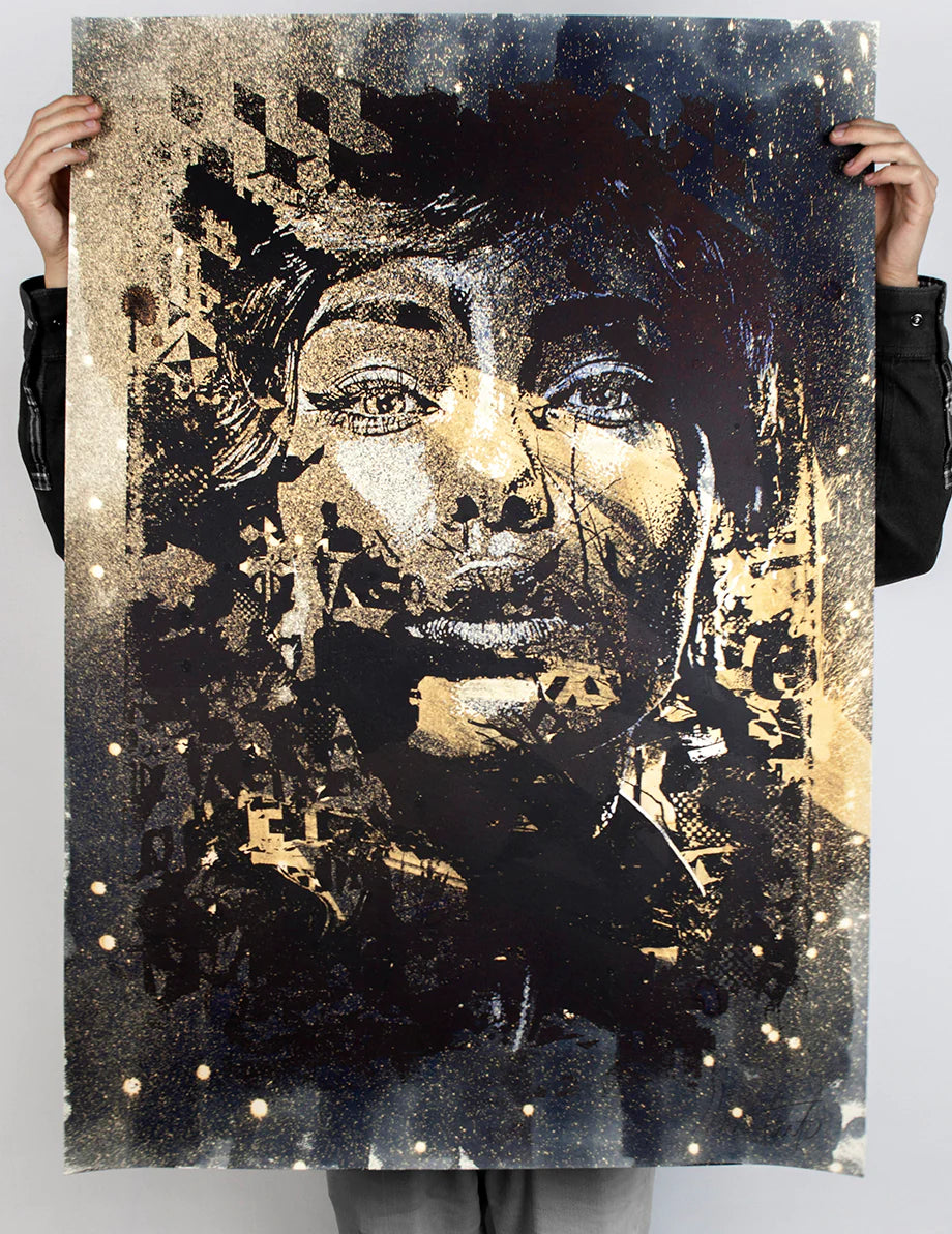 Tenuous print by Alexandre Farto aka Vhils on sale at Underdogs gallery