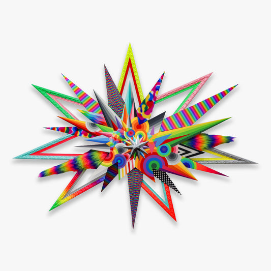 Collectible Stars Symbiosis I art piece by Okuda San Miguel, sold via Underdogs