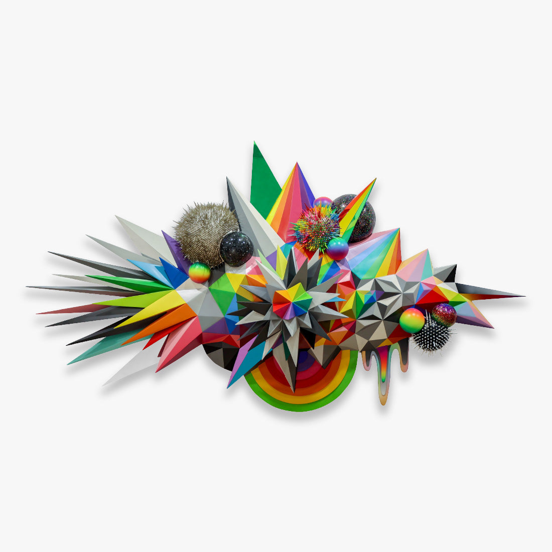 Collectible Fractalized Mirrored Graffiti art piece by Okuda San Miguel, sold via Underdogs