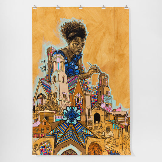 Neenee print by Swoon on sale at Underdogs gallery