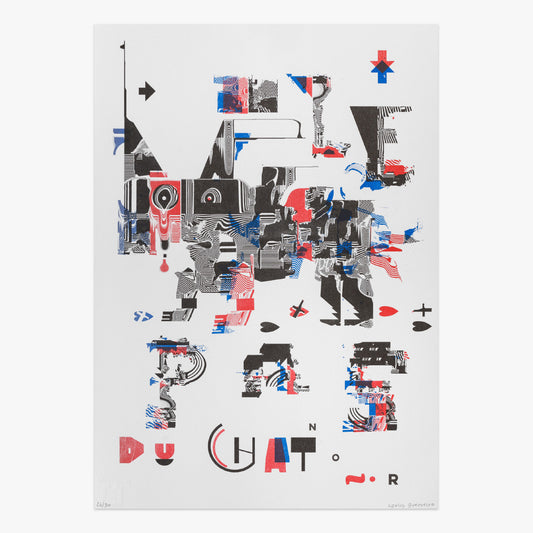 Untitled I artwork by Carlos Guerreiro risograph print abstract collage composition Underdogs Gallery limited edition