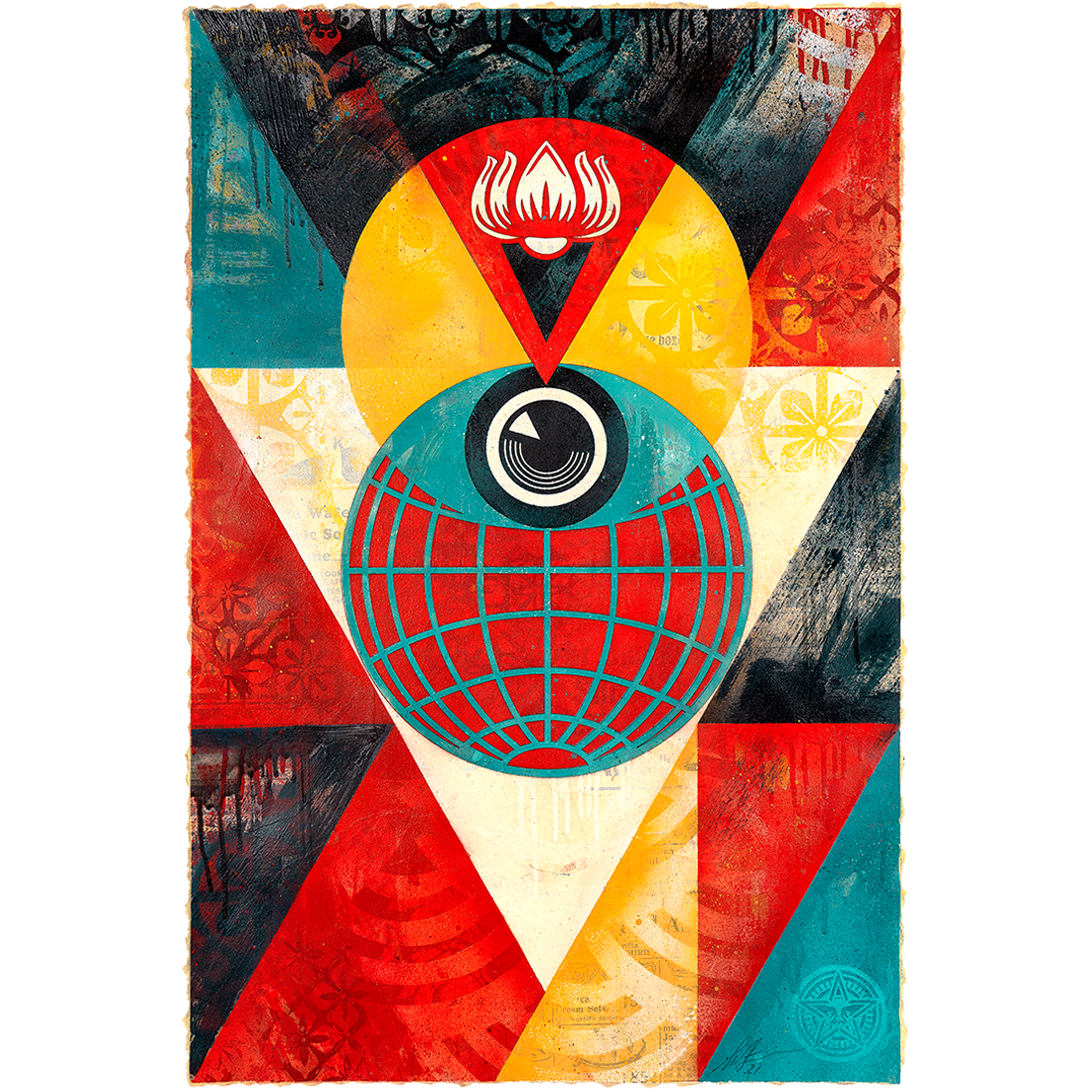 3rd Eye Geometric Study Red print by Shepard Fairey on sale at Underdogs gallery