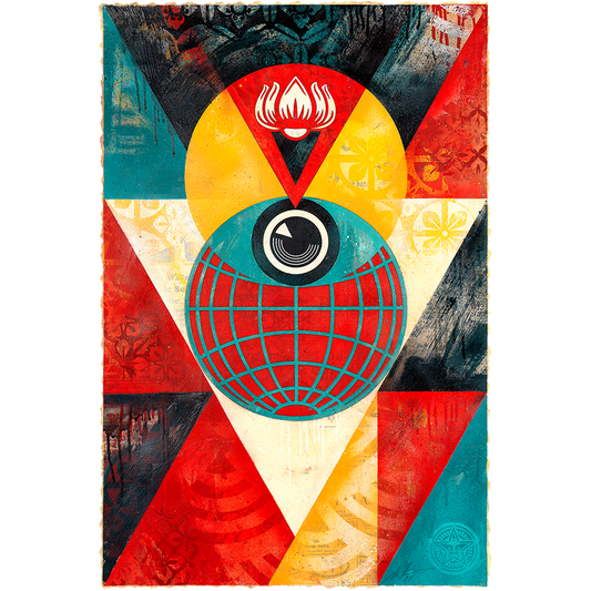 3rd Eye Geometric Study Red print by Shepard Fairey on sale at Underdogs gallery