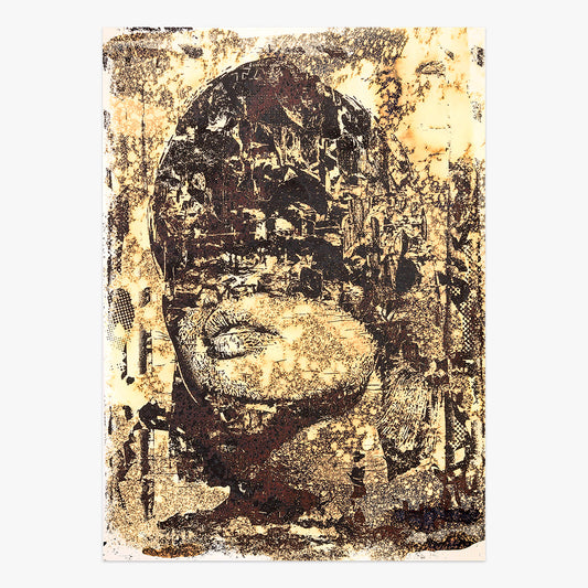 Collectible Dusk art piece by Alexandre Farto aka Vhils, sold via Underdogs