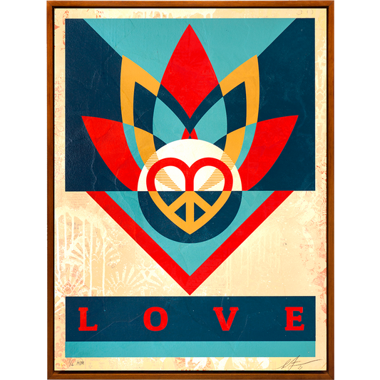 Collectible Love Lotus art piece by Shepard Fairey, sold via Underdogs