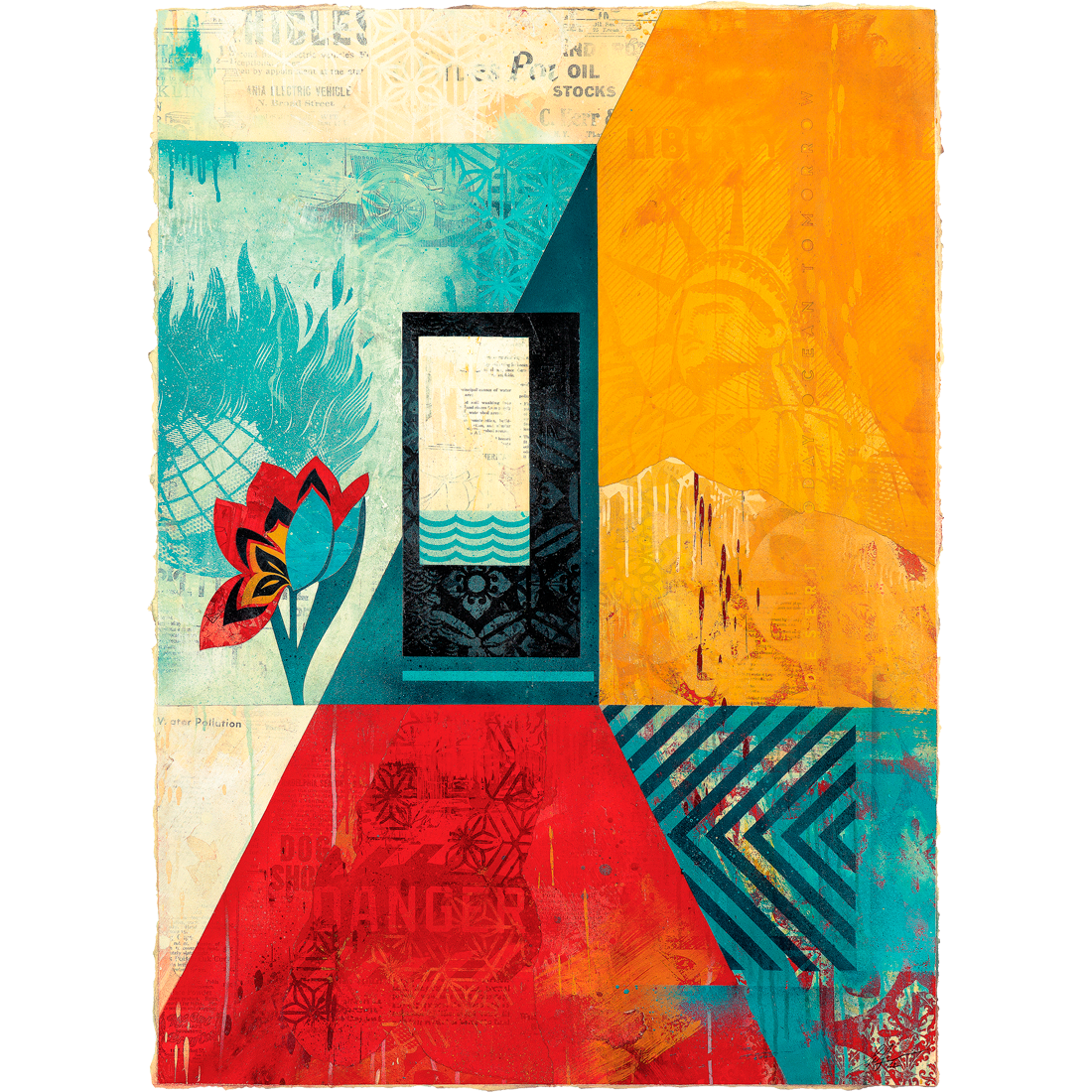 Limited edition Ocean And Desert Sand piece by Shepard Fairey available at Underdogs