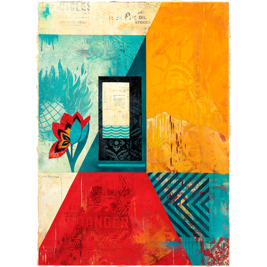 Limited edition Ocean And Desert Sand piece by Shepard Fairey available at Underdogs