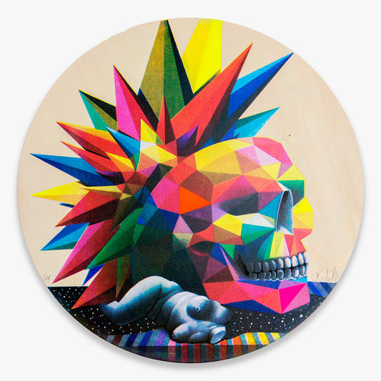 Collectible Xplosioned Brain art piece by Okuda San Miguel, sold via Underdogs