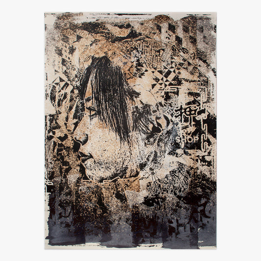 Debris print by Alexandre Farto aka Vhils on sale at Underdogs gallery