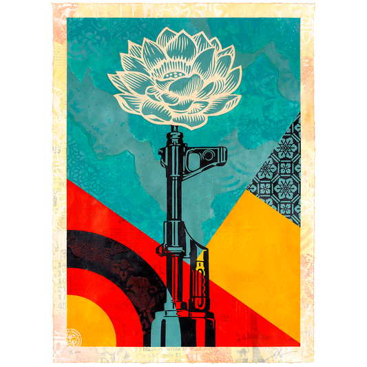 Ak Lotus print by Shepard Fairey on sale at Underdogs gallery