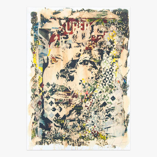 Deterioration print by Alexandre Farto aka Vhils on sale at Underdogs gallery