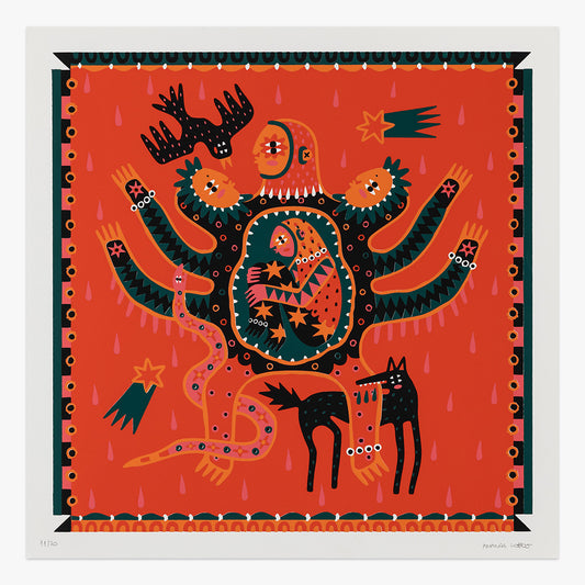 Casca artwork by Amanda Lobos five colour screen print Underdogs Gallery limited edition contemporary print