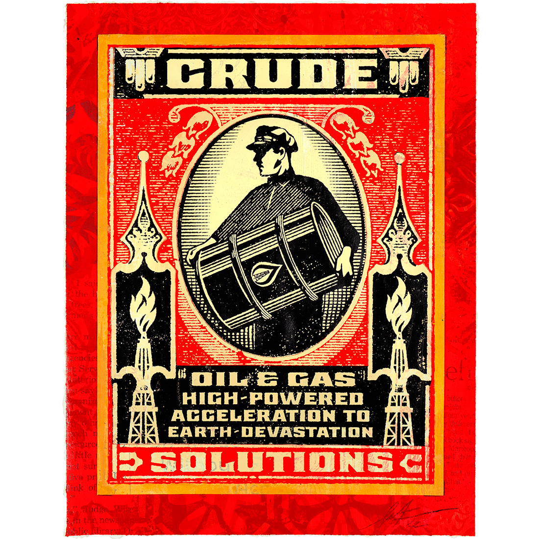 Collectible Crude Solutions Guy Version art piece by Shepard Fairey, sold via Underdogs
