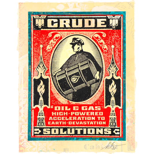 Collectible Crude Solutions Guy Version art piece by Shepard Fairey, sold via Underdogs