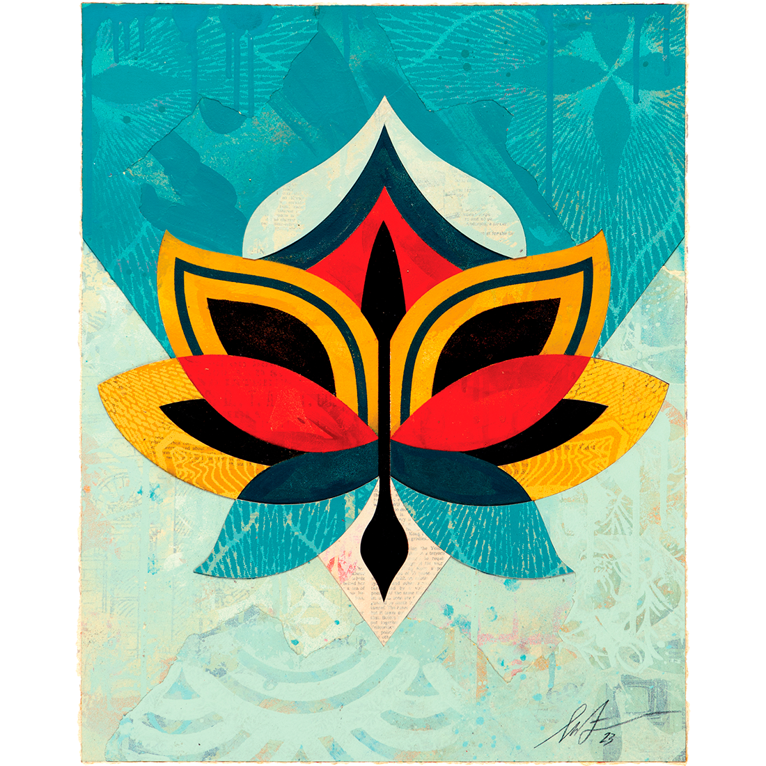 Lotus Study Version print by Shepard Fairey on sale at Underdogs gallery