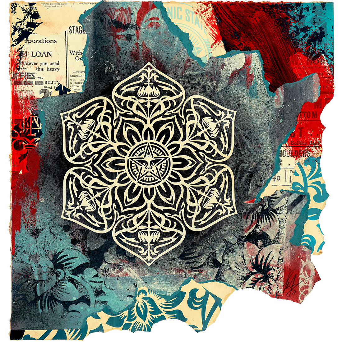 Mandala Study print by Shepard Fairey on sale at Underdogs gallery