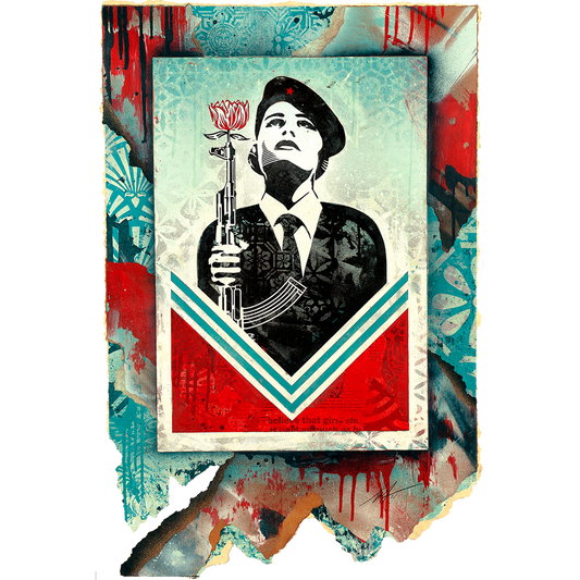 Peace Guard print by Shepard Fairey on sale at Underdogs gallery