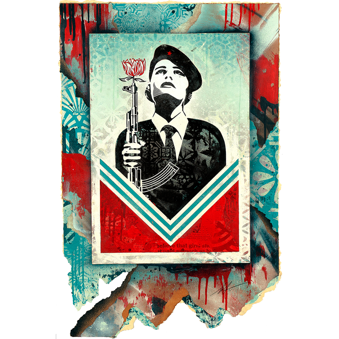 Peace Guard print by Shepard Fairey on sale at Underdogs gallery
