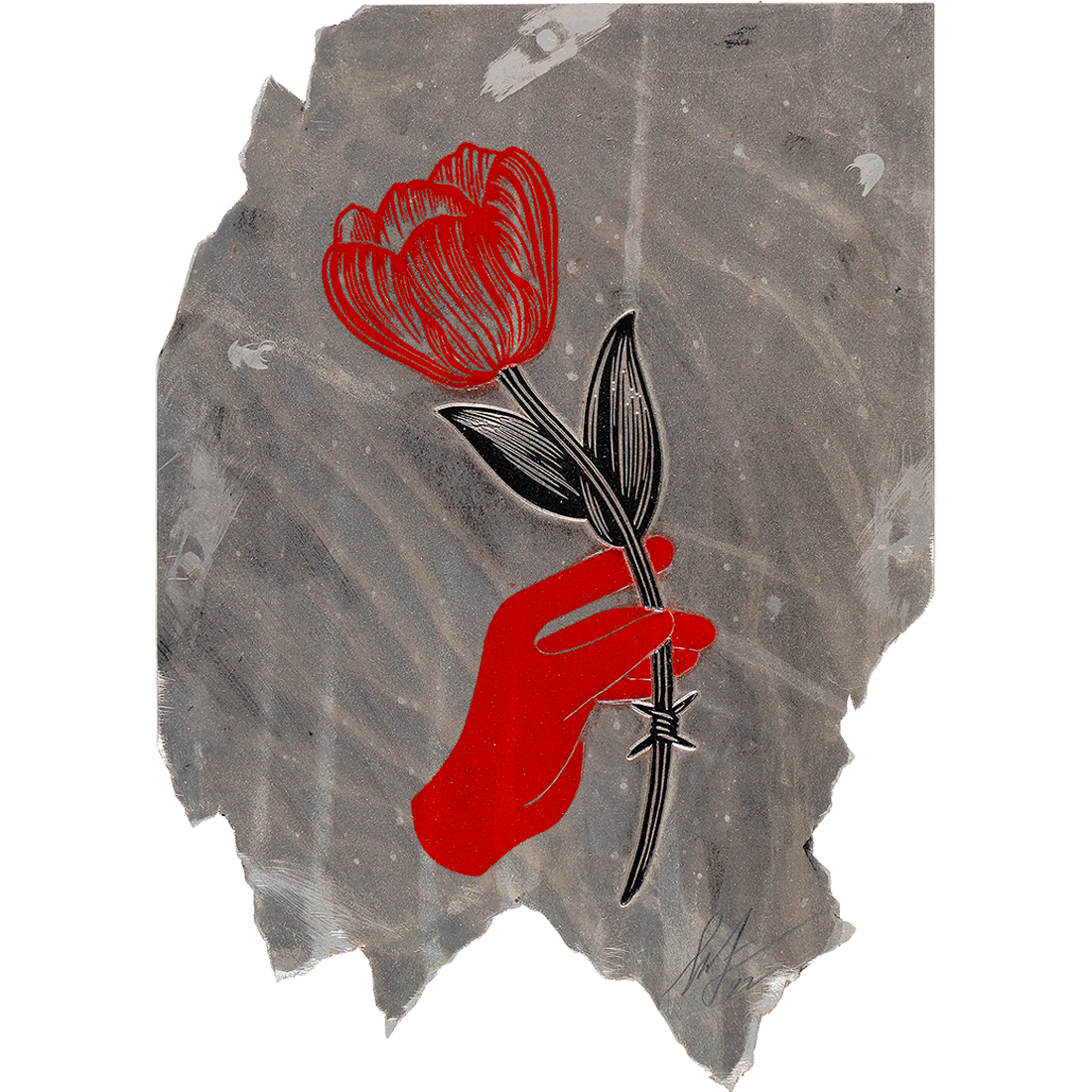 Rise Above Barbwire print by Shepard Fairey on sale at Underdogs gallery