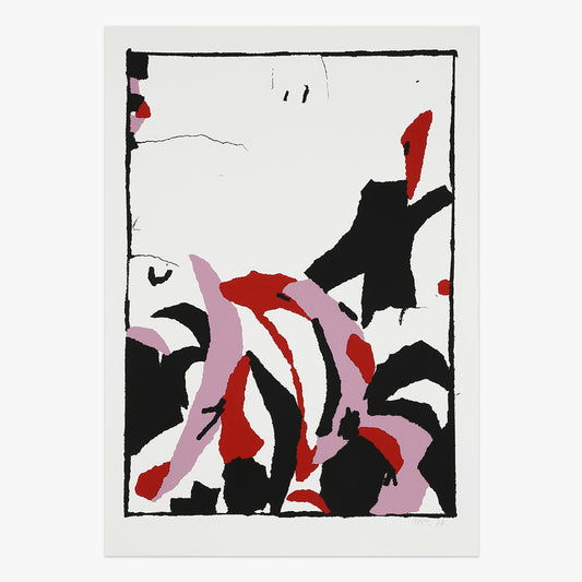 The Jaunt #047 by Ekta – three-colour screen print with abstract black, red and white composition