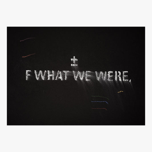 The shadow of what we were #24 by ±MaisMenos±, mixed-media artwork with glowing text and abstract light effects.