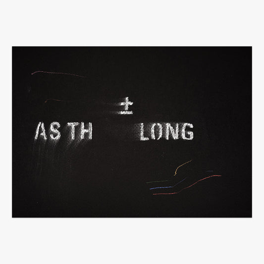 The shadow of what we were #41 by ±MaisMenos±, mixed-media artwork with glowing text and abstract light effects.