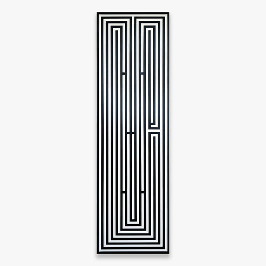 L'Atlas TheFirstTwin geometric black and white acrylic painting on canvas