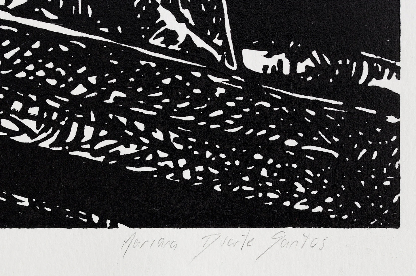 Collectible Let The Journey Begin Linocut art piece by Mariana Duarte Santos, sold via Underdogs