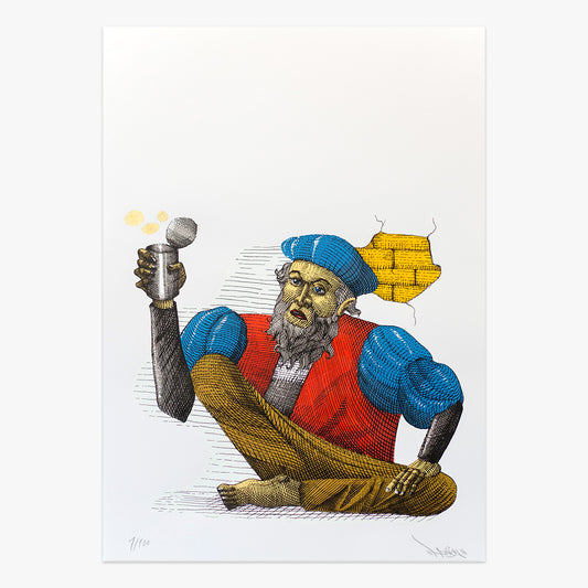 Limited edition O Pedinte piece by Nunca available at Underdogs