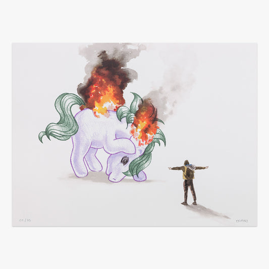 Limited edition Fuck The Ponys Screen Print piece by Escif available at Underdogs