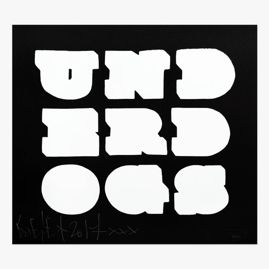 Underdogs print by Ben Eine on sale at Underdogs gallery