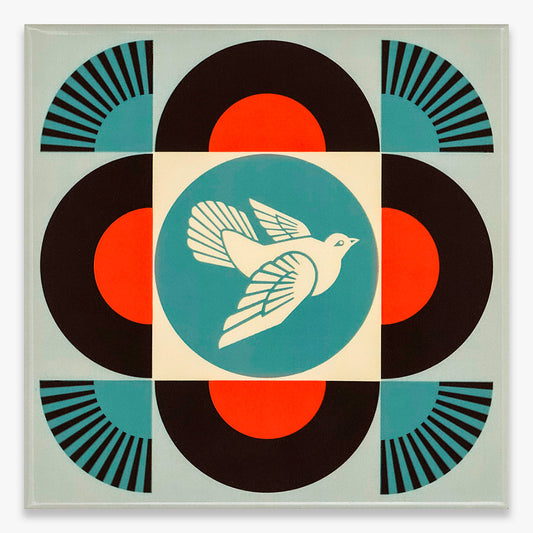 Collectible Geometric Dove Black art piece by Shepard Fairey, sold via Underdogs