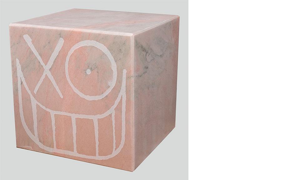 Mr. A Pink Marble Cube 40 cm 1