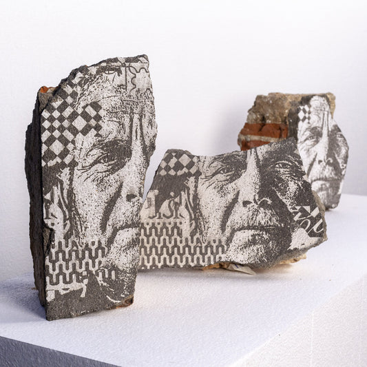 Collectible Prevail art piece by Alexandre Farto aka Vhils, sold via Underdogs