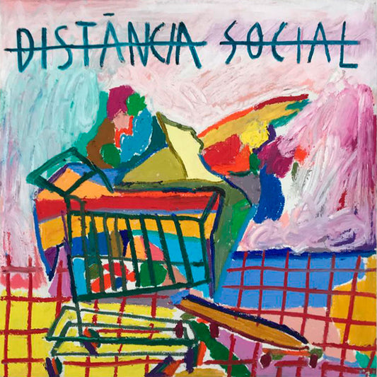 Carrinho de compras choca com skate