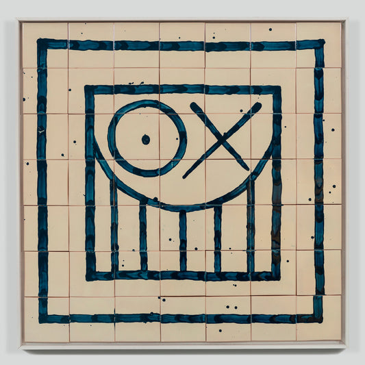 Collectible Square Mr A Tile art piece by André Saraiva, sold via Underdogs