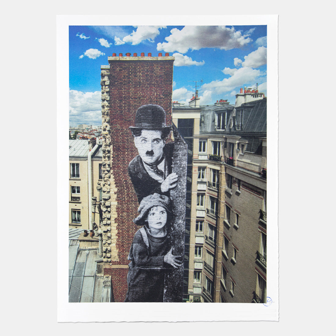 Unframed, Charlie Chaplin revu par JR, The Kid, Charlie Chaplin & Jackie Coogan, USA, 1923, de jour Paris