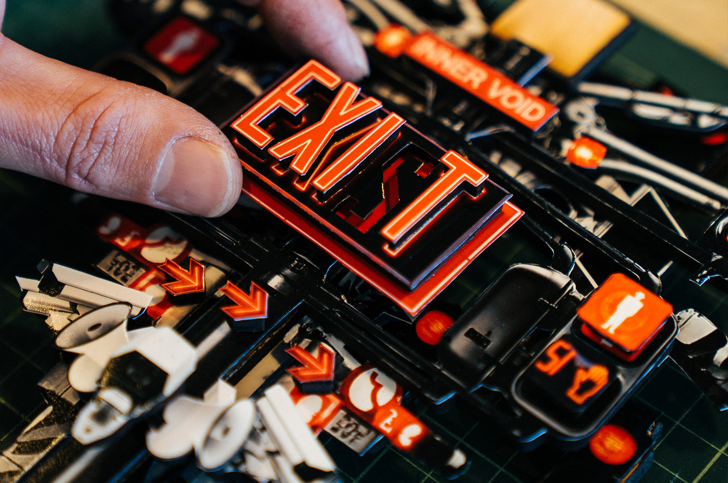 EXIsT artwork detail typography and texture João Fortuna Underdogs Gallery limited edition
