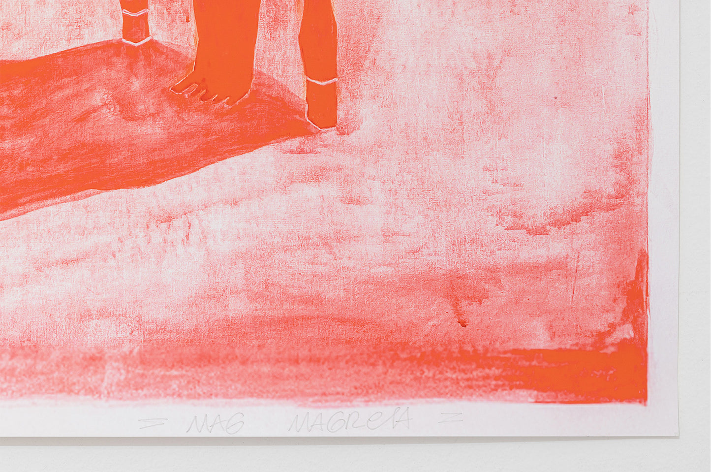 Detail – textured background and lower composition, red tones