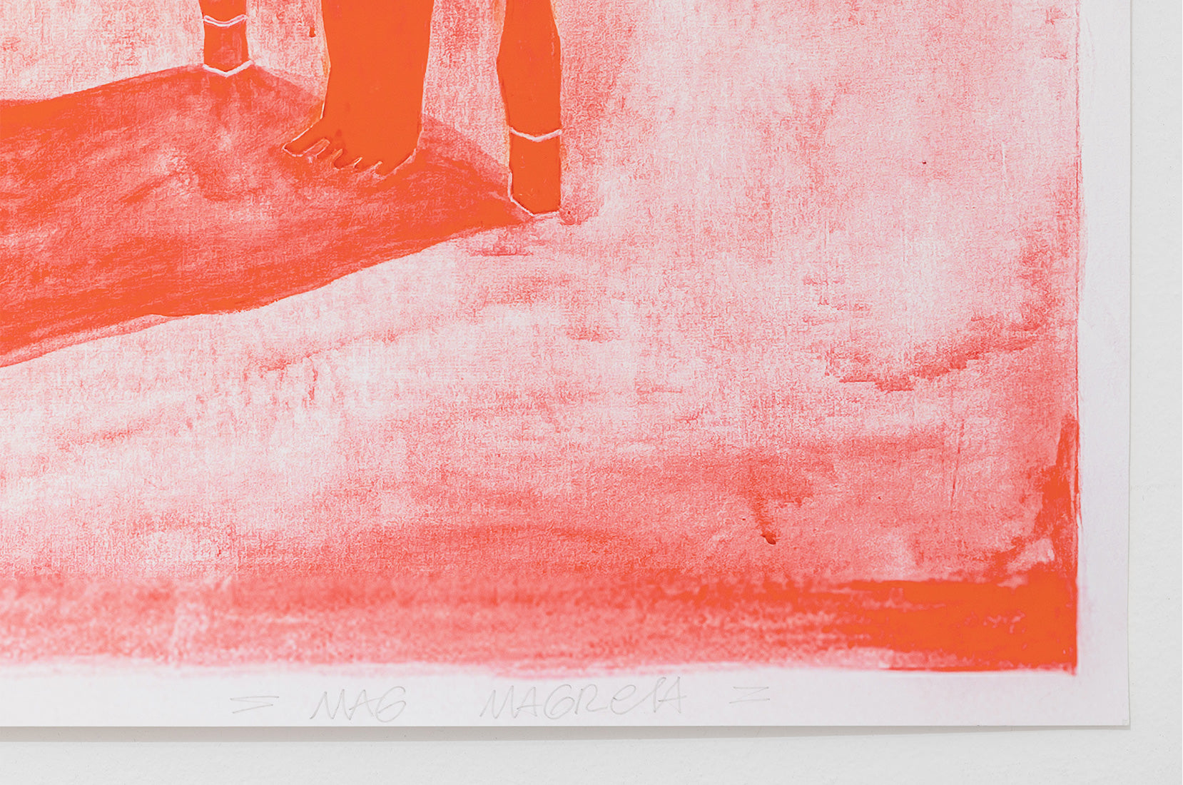 Detail – textured background and lower composition, red tones