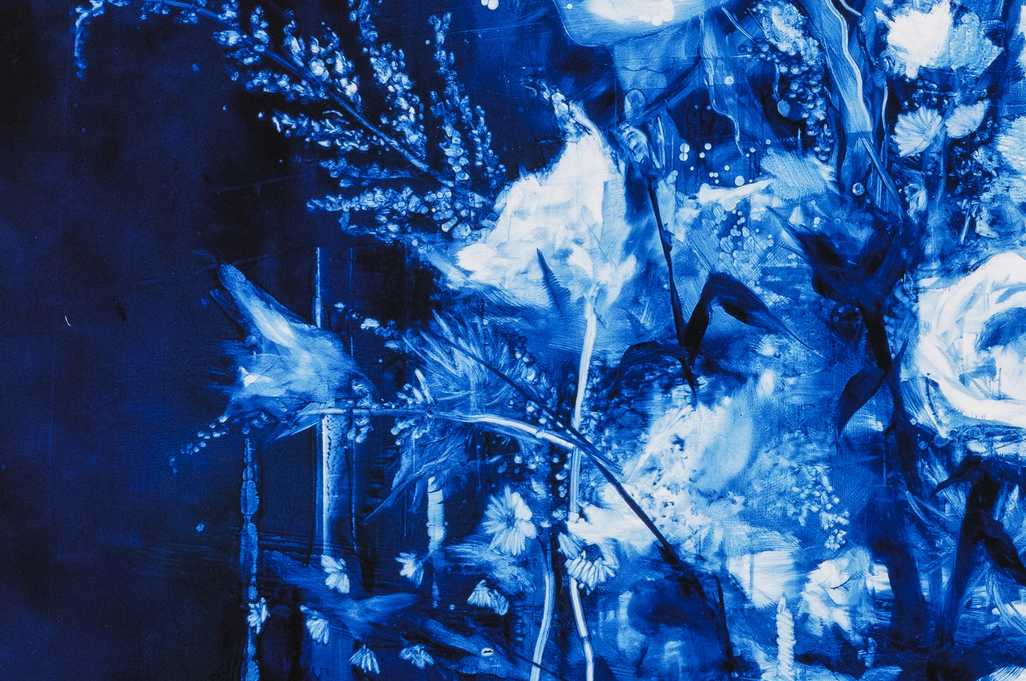 Detail of Les Combattantes limited edition print by Corentin Spear showing floral textures