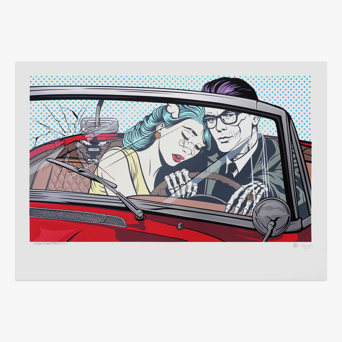 Heartbreak Highway screen print, limited edition signed artwork, 70x100 cm, Underdogs Gallery