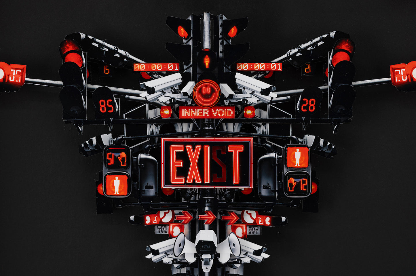 EXIsT artwork detail by João Fortuna mixed media black frame Underdogs Gallery signed edition