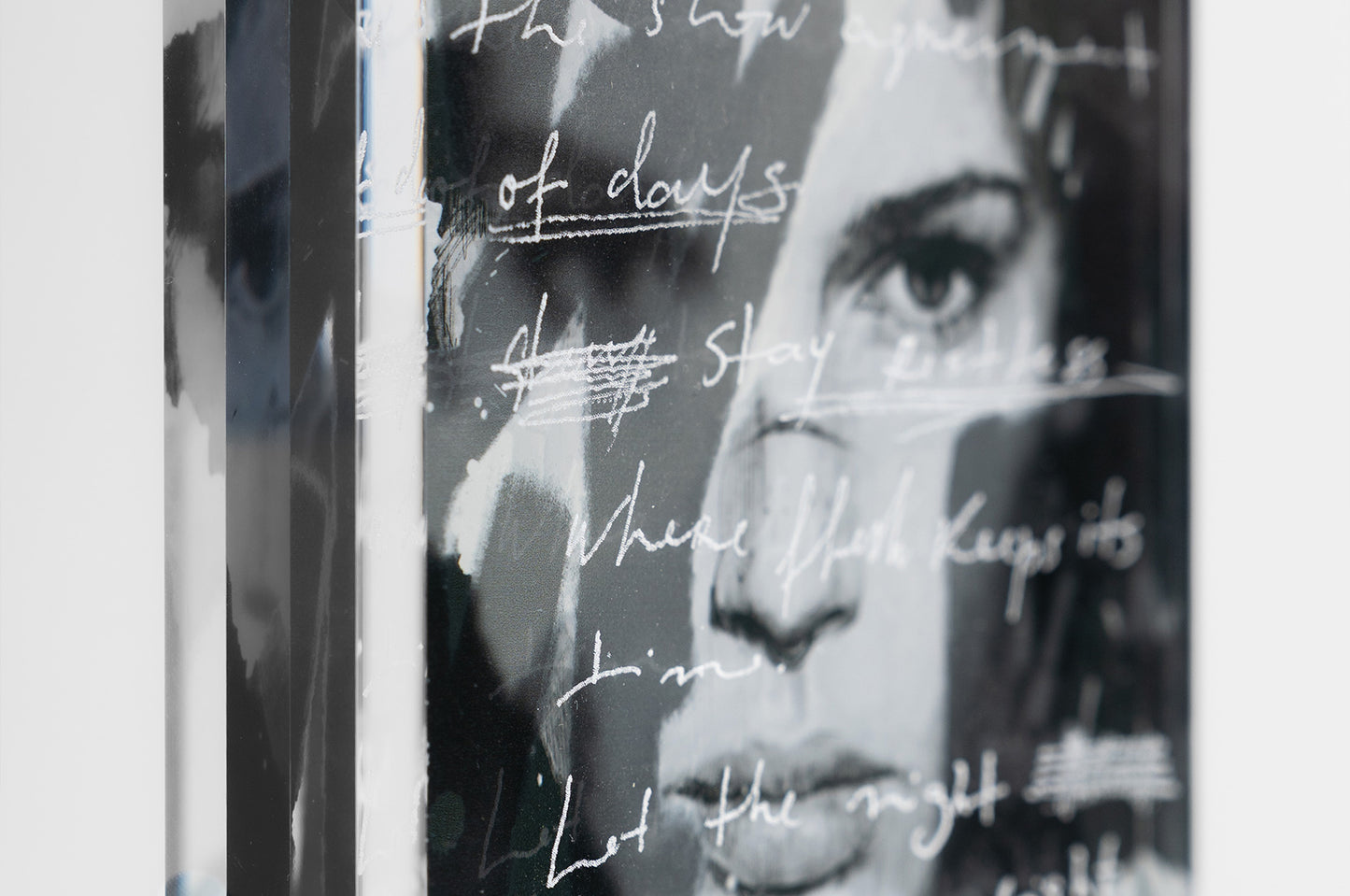 Detail of lips and lower face in monochrome portrait