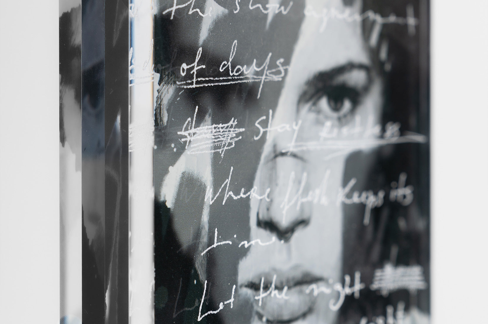 Detail of lips and lower face in monochrome portrait