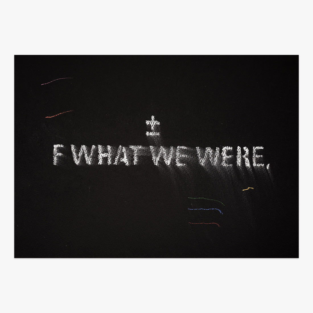 The shadow of what we were #24 by ±MaisMenos±, mixed-media artwork with glowing text and abstract light effects.
