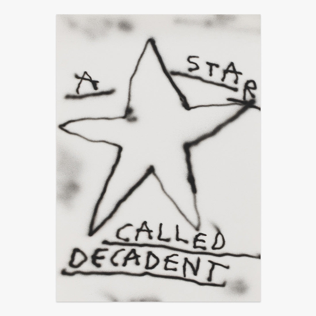 Too Many Stars Down on Earth by Wasted Rita, mixed-media artwork with hand-drawn star and handwritten text on paper at Underdogs Gallery