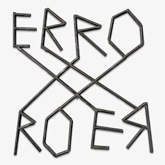 ROER sculpture by Fiumani recycled metal typographic wall artwork Underdogs Gallery unique piece