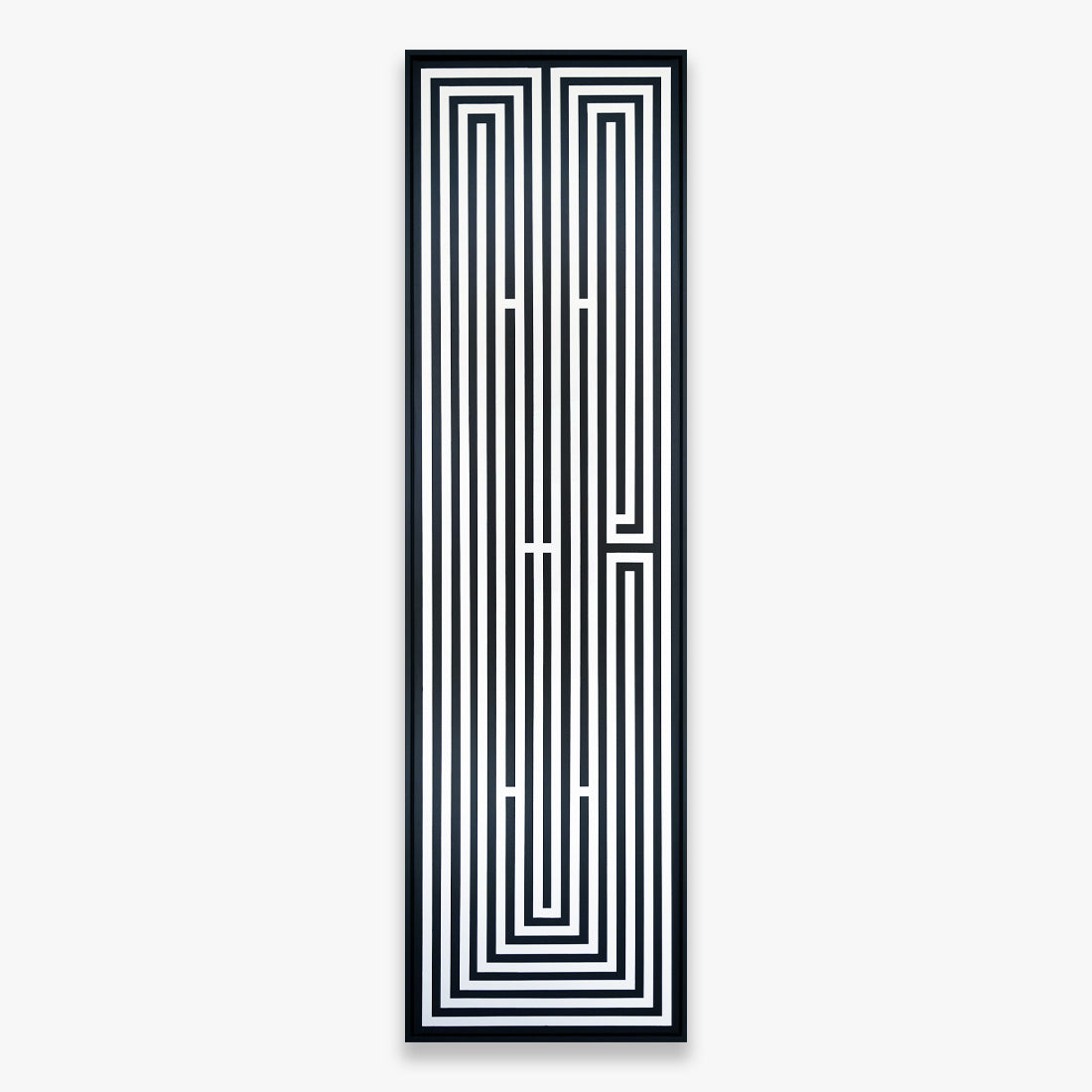 L'Atlas TheSecondTwin geometric black and white acrylic painting on canvas