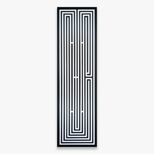 L'Atlas TheSecondTwin geometric black and white acrylic painting on canvas
